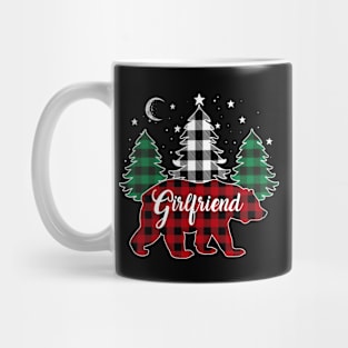 Girlfriend Bear Buffalo Red Plaid Matching Family Christmas Mug